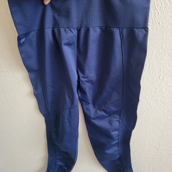 Fabletics High-Waisted Navy Blue Medium Perforated Athletic Leggings - Picture 2 of 2